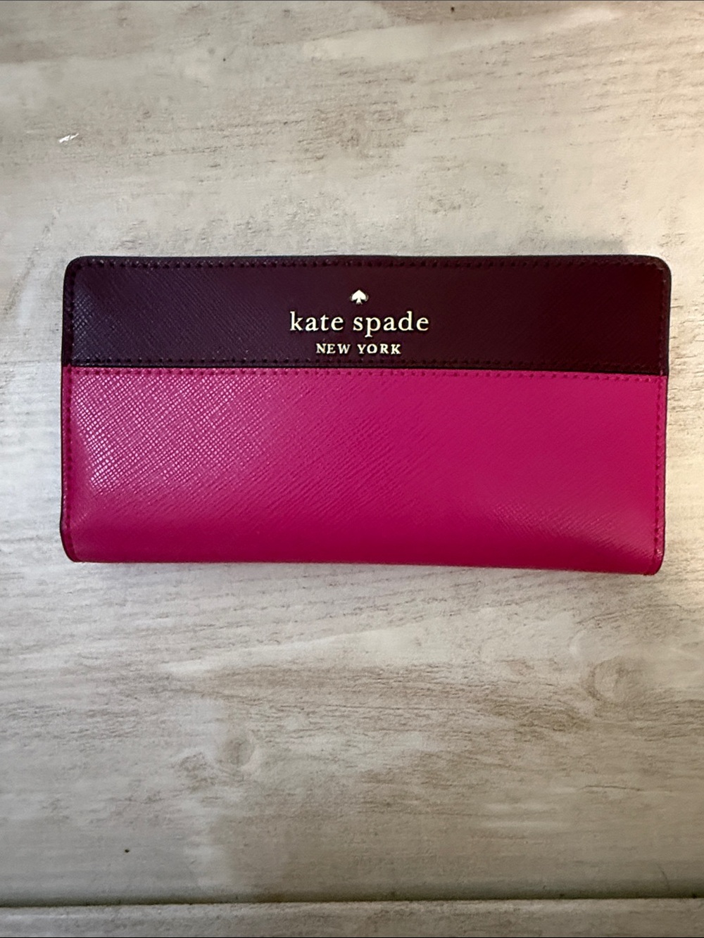 kate spade Two-Tone Magenta and Wine Leather Wallet